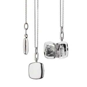 SLIM "VIV" STERLING SILVER ENGRAVED LOCKET NECKLACE