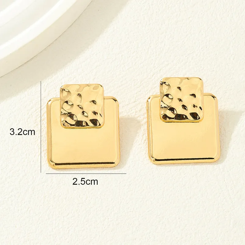 Sophisticated Square Patterned Earrings for Women - Vienna Verve Collection