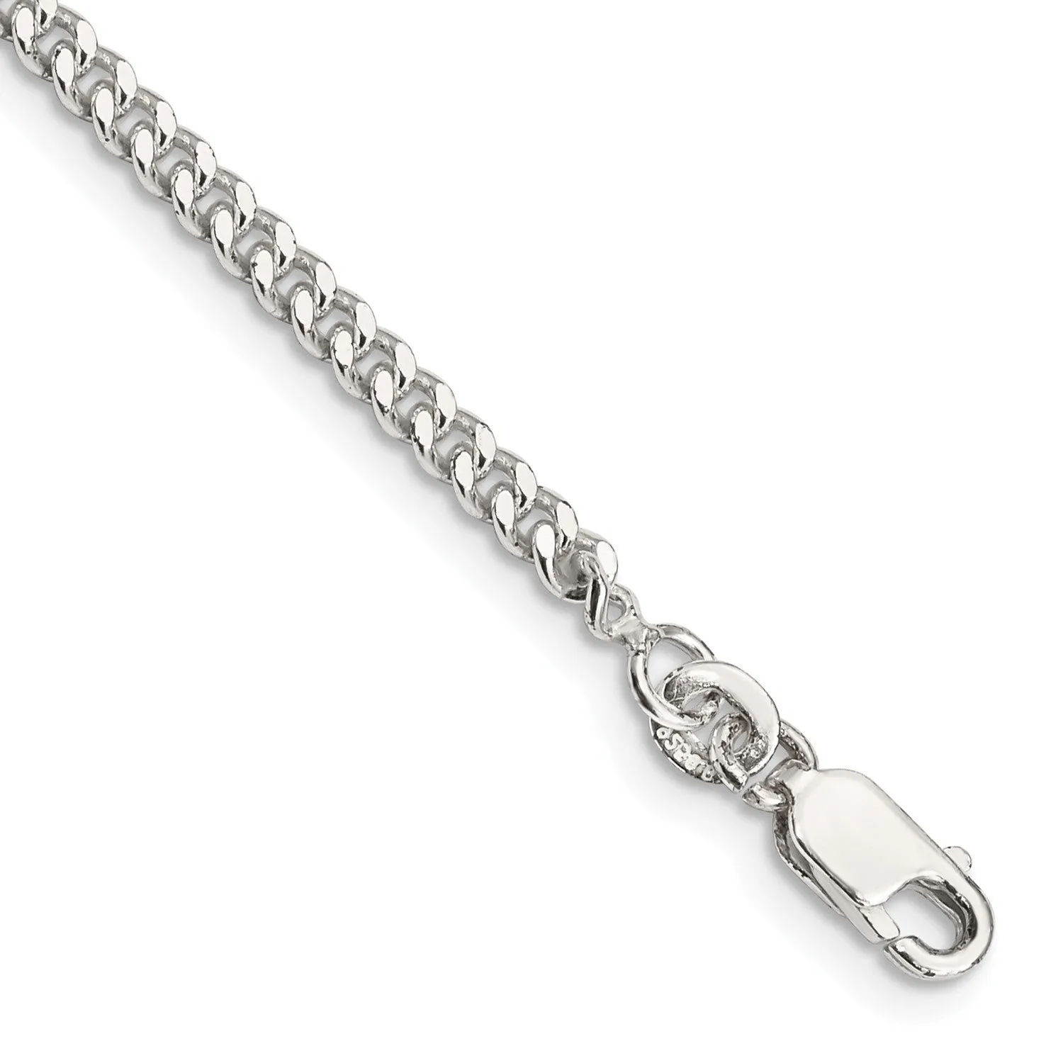 Sterling Silver 9-inch 3MM Lobster Clasp Curb Anklet