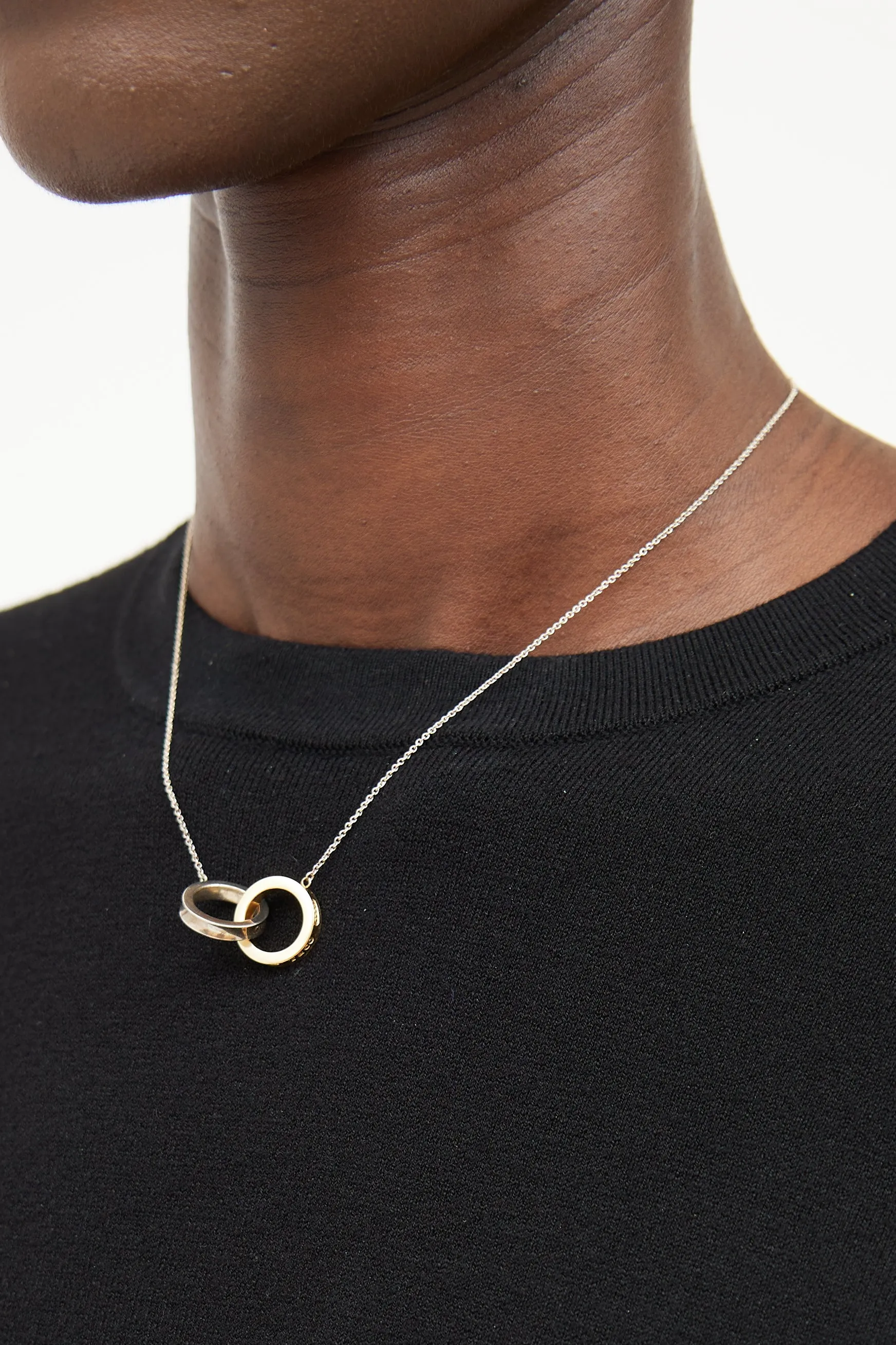 Sterling Silver & 18K Gold Interlock Circle Necklace