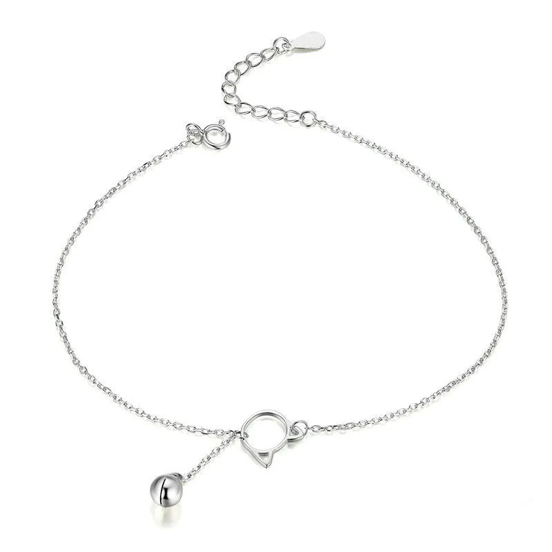 Sterling Silver Anklet Cat Simple Fashion