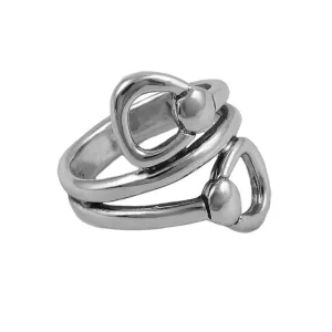 Sterling Silver Horse Snaffle Ring Size N