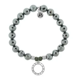 Terahertz Stone Bracelet with Timeless Sterling Silver Charm