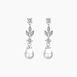 Tess Pearl Wedding Earrings