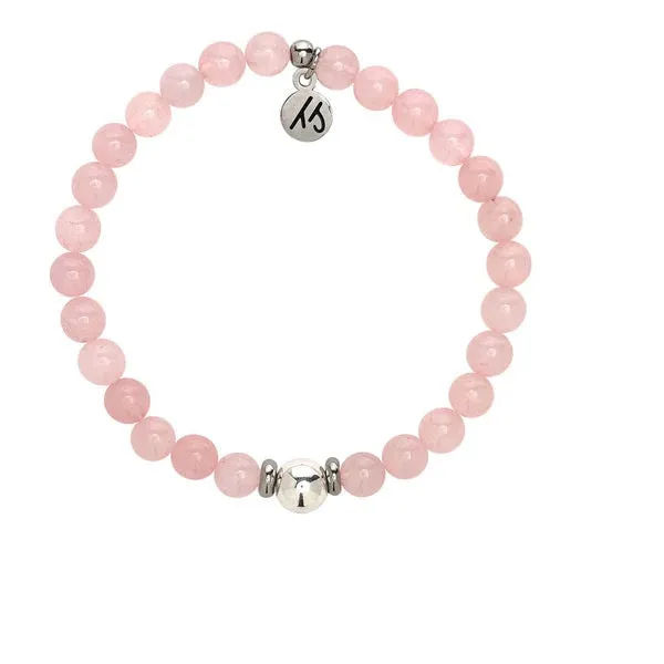 The Cape Bracelet Reverse- Rose Quartz with Silver Steel Ball