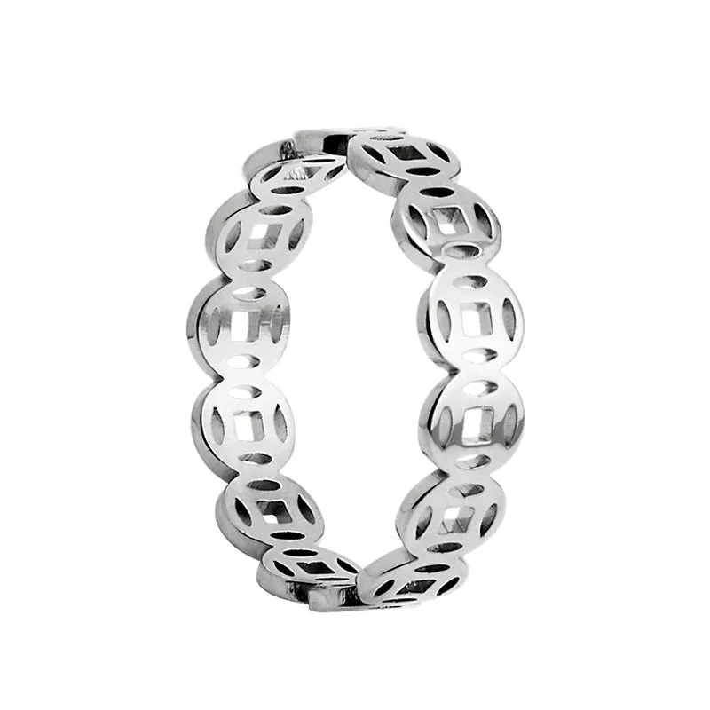 Titanium Steel Wealth Attraction Rings Set - Celeb Inspired, Live Streaming, Bestseller