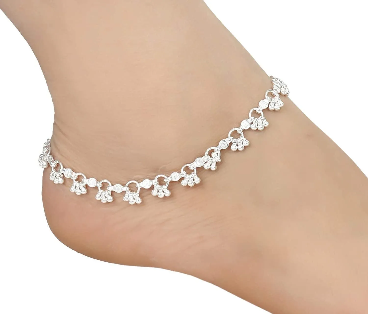 Traditional Silver & Gold Plated Handcrafted Payal/Anklets pair, Anklets for women, Indian anklet, Ankle bracelet pair for women