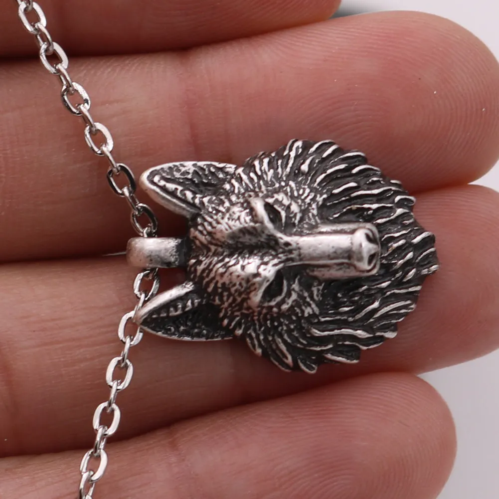 Viking Wolf Head Necklace - Norse Legacy Collection from Planderful