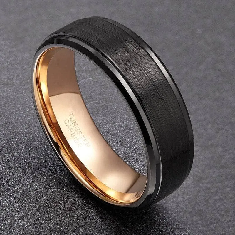 Vintage Black Tungsten Carbide Wedding Band