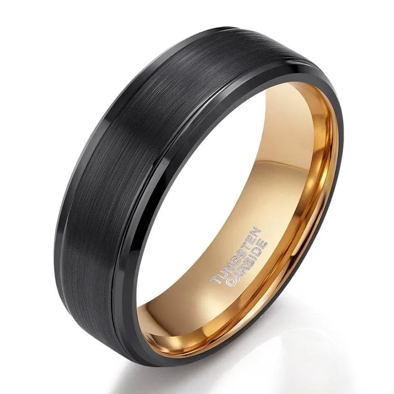 Vintage Black Tungsten Carbide Wedding Band