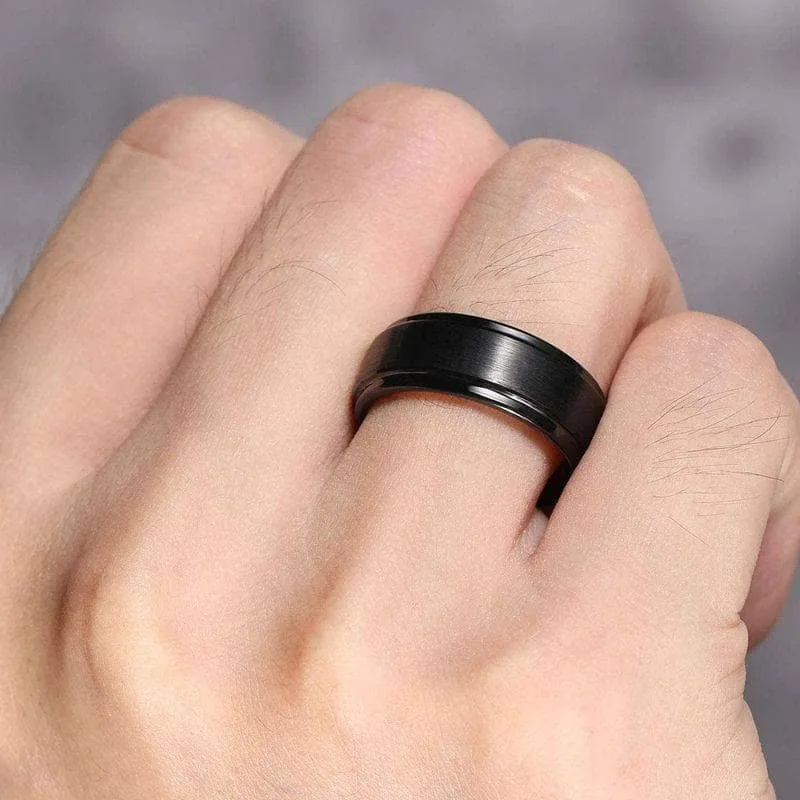 Vintage Black Tungsten Carbide Wedding Band