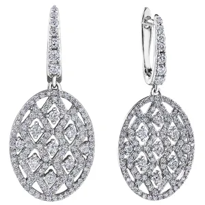 Vintage Oval Diamond Earrings