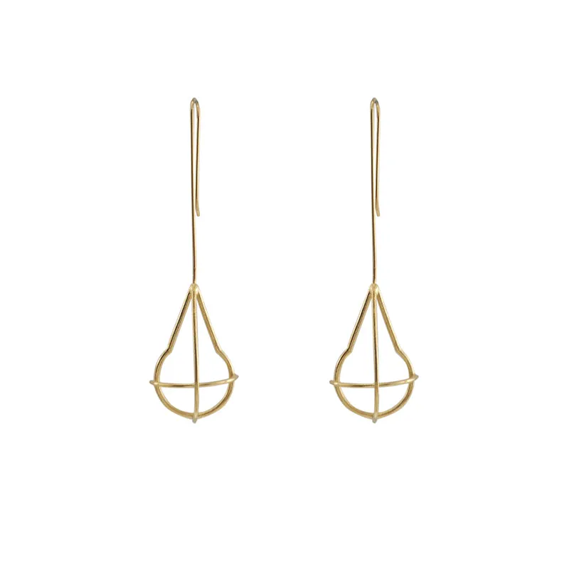 Waterdrop Geometry Gold Drop Earrings