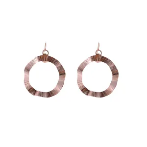 Wavy Round Rose Gold Earrings