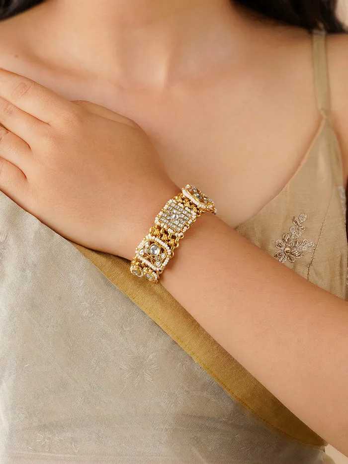 White Color Gold Plated Mishr Bracelet - MR-BRAC150