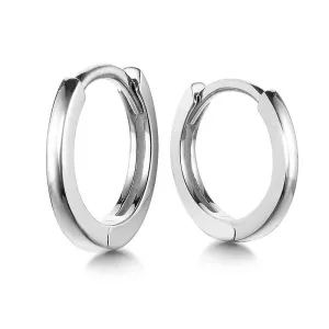 White Gold Small Huggie Earrings